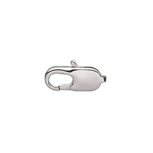 Clasp lobster claw 1pkg2 stainless steel, 18x7mm oval 1-strand
