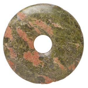 Unakite 1pkg1, donut focal natural 45mm