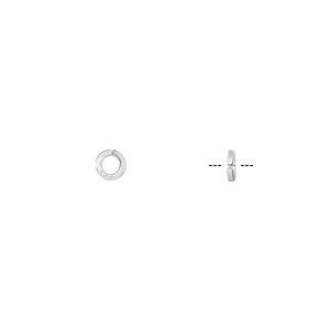 Jump ring 1pkg50 sterling silver, 4mm round / square wire, 20 gauge / 2.4mm inside diameter