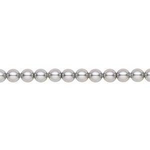Pearl 500pk grey, Swarovski&reg; 4mm round 5810