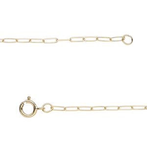 Chain 1pkg1 14Kt gold-filled cable, 1.6mm long / springring clasp, Gossamer&trade; 20 inch