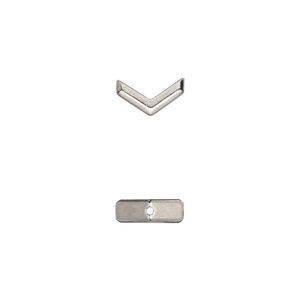 Bead, TierraCast&reg;, white bronze-plated pewter (tin-based alloy), 10x5.5mm vertically-drilled faceted chevron with geometry theme. Sold per pkg of 4.