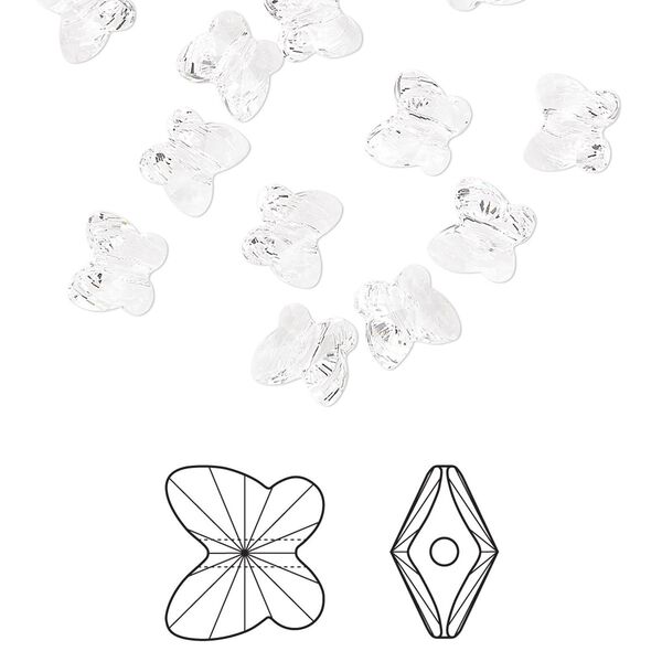 Bead 360pk crystal, Swarovski&reg; 6x5mm butterfly 5754 image number 0