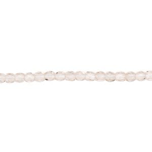 Bead, Czech fire-polished glass, light rose, 3mm faceted round. Sold per 15-1/2" to 16" strand, approximately 130 beads.