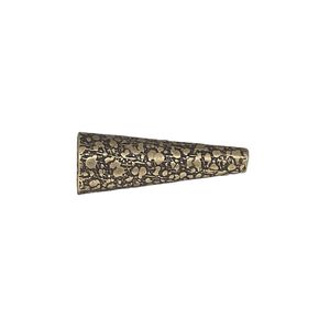 Cone, JBB Findings, antiqued brass, 23x8mm woven texture, fits 8-10mm beads. Sold individually.