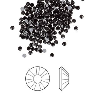 Flat back 1440pk jet foil back, Swarovski&reg; hotfix 1.9-2.1mm rose round SS6 2038HF