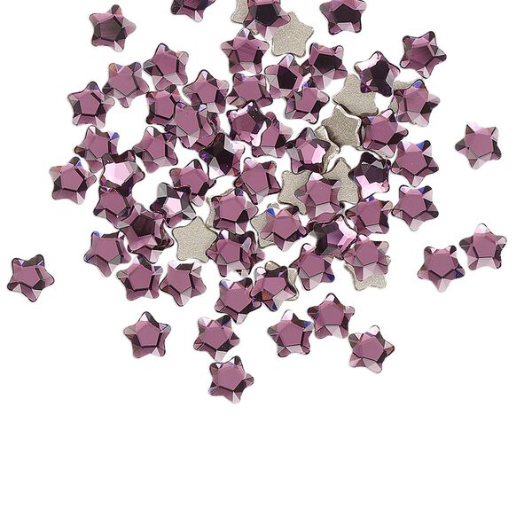Flat back 720pk amethyst foil back, Swarovski&reg; 4mm star flower 2754 image number 0