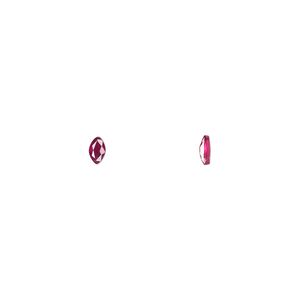 Ruby 1pkg1, hand-cut faceted marquise gem 4x2.5mm