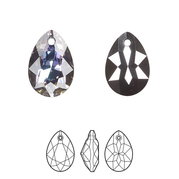 Drop 36pk crystal vitrail light P, Swarovski&reg; 16mm pendant pear cut 6433 image number 0