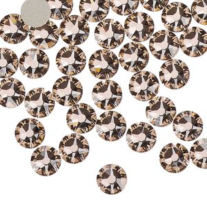 Flat back 144pk vintage rose foil back, Crystal Passions&reg; 6.32-6.5mm rose round SS30 2088