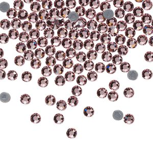 Flat back, Dance With Me&trade; crystal hotfix rhinestone, light rose, foil back, 3-3.2mm rose, SS12. Sold per pkg of 144 (1 gross).