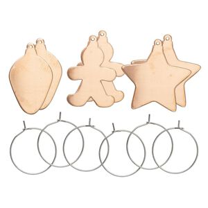 Ornament, ImpressArt&reg;, copper and steel, assorted holiday shapes. Sold per pkg of 6.