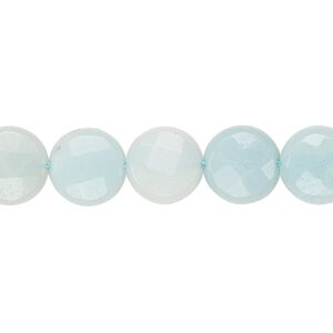 Amazonite 1pkg1, hand-cut faceted flat round bead natural light to dark 15.5-16 inch 10mm