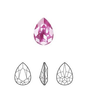 Fancy stone 4pk crystal orchid ignite LacquerPRO, Crystal Passions&reg; 14x10mm pear 4320