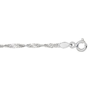 Chain 1pkg1 sterling silver Singapore, 2.3mm twisted / mixed clasp, 24 inch