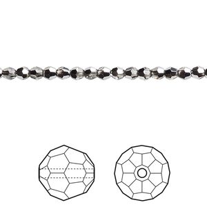 Bead 720pk crystal light chrome, Swarovski&reg; 3mm round 5000