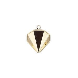 Drop, Almost Instant Jewelry&reg;, gold-plated brass, 13.5mm with 12mm tilted chaton setting (4928/C). Sold individually.