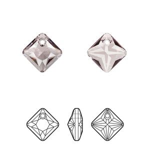 Drop 2pk light amethyst, Crystal Passions&reg; 11.5mm pendant princess cut 6431