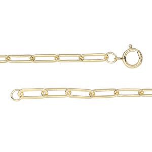 Chain 1pkg1 14Kt gold-filled paperclip, 3mm / springring clasp, 18 inch