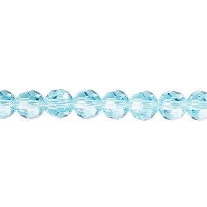 Bead 24pk aqua bohemica, Preciosa Czech crystal 6mm round