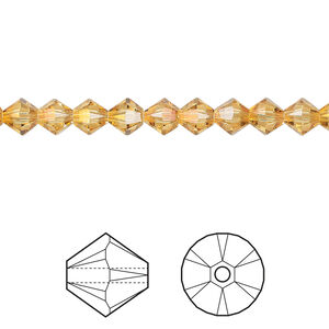 Bead 1pkg24 dark orange (HICT), Crystal Passions&reg; 5mm bicone 5328