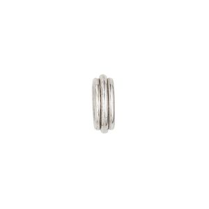 Bead 1pkg1 sterling silver, 12x4mm fancy rondelle, antiqued