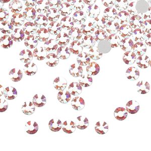 Flat back, Dance With Me&trade; crystal rhinestone, crystal AB, foil back, 3.8-4mm rose, SS16. Sold per pkg of 144 (1 gross).