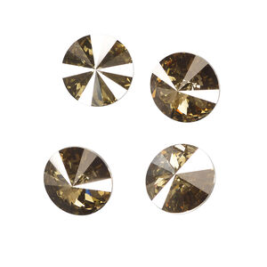 Chaton 1pkg144 crystal bronze foil back, Crystal Passions&reg; 12mm rivoli 1122