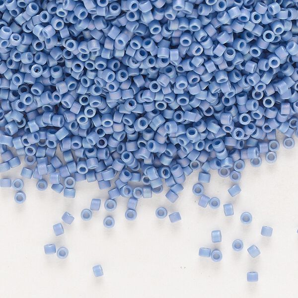 Seed bead, Delica&reg;, glass, pkg/250g, #11 round, opaque matte rainbow mermaid blue (DB-2318). image number 0