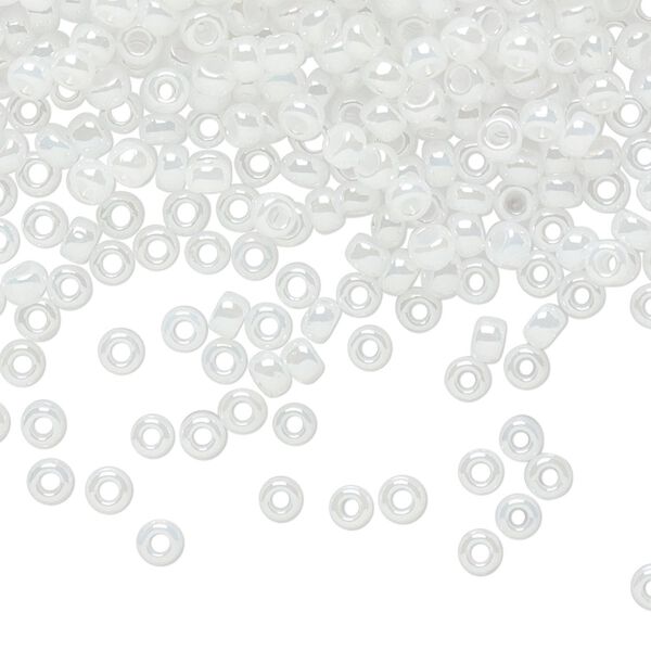 Seed bead, TOHO BEADS&reg;, glass, pkg/7.5g, #8 round, opaque ceylon snowflake (TR-08-141). image number 0
