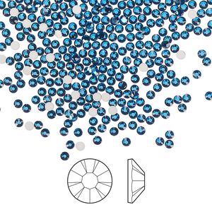 Flat back 1440pk Capri blue foil back, Preciosa MAXIMA Czech crystal rhinestone 1.7-1.9mm chaton rose round SS5