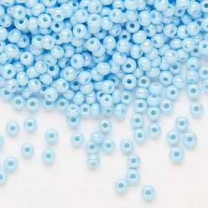Seed bead, Preciosa Ornela Czech glass, pkg/500g, #8 rocaille, opaque rainbow light turquoise, (64000).