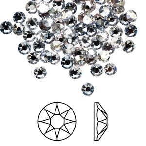 Flat back 1440pk crystal blue shade foil back, Swarovski&reg; hotfix 3.8-4mm rose round SS16 2078HF