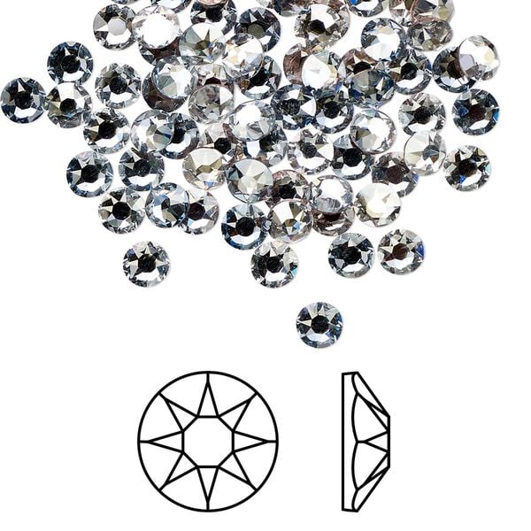 Flat back 1440pk crystal blue shade foil back, Swarovski&reg; hotfix 3.8-4mm rose round SS16 2078HF image number 0