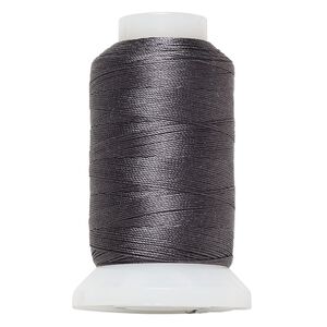 Thread, Purely Silk&trade;, dark grey, size D. Sold per 260-yard spool.