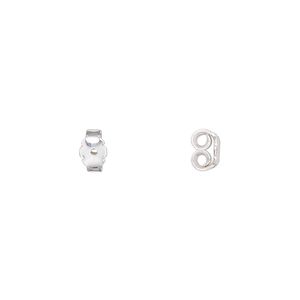 Earnut 1pkg6 sterling silver-filled, 6x4mm rectangle, 3 pair
