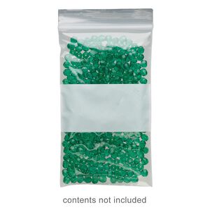 Bag, Tite-Lip&trade;, plastic, clear and white, 3x5-inch top zip with block. Sold per pkg of 1,000.