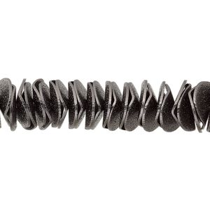 Bead 1pkg30 gunmetal-plated, 10x2.5mm textured wavy rondelle, brass