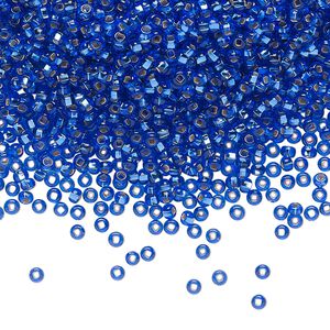Seed bead, Preciosa Ornela Czech glass, pkg/50g, #11 rocaille, transparent silver-lined light blue, (37050).