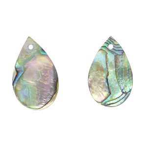 Drop, paua shell (natural), 21x14mm hand-cut top-drilled teardrop, Mohs hardness 3-1/2. Sold per pkg of 2.