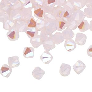 Bead 144pk rose water opal shimmer, Crystal Passions&reg; 6mm bicone 5328