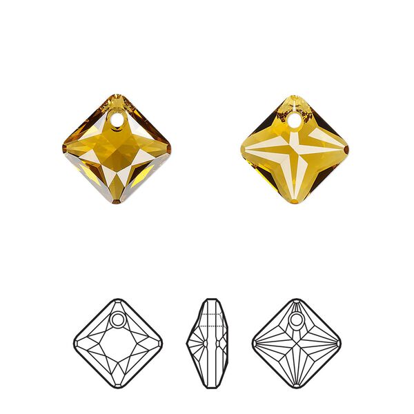 Drop 2pk topaz, Crystal Passions&reg; 11.5mm pendant princess cut 6431 image number 0