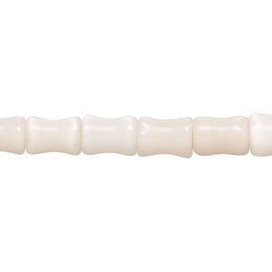 Bead, cat's eye glass (fiber optic glass ), soft pink, 9x5mm-10x7mm bamboo. Sold per 14-inch strand, approximately 40 beads.