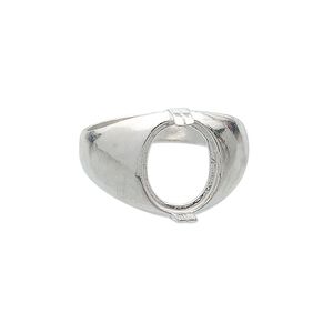 Ring, sterling silver, 12x10mm 2-prong oval setting, size 9. Sold individually.