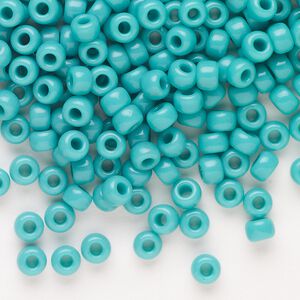 Seed bead, Miyuki, glass, pkg/25g, #6 rocaille, opaque turquoise green, (RR-412).