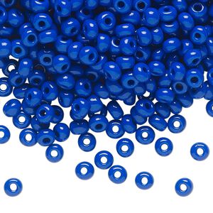 Seed bead, Preciosa Ornela Czech glass, pkg/50g, #6 rocaille, opaque blue, (33050).
