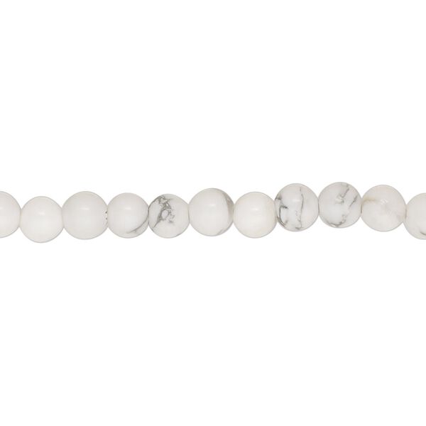 Howlite 1pkg1, round bead natural 15.5-16 inch 4mm image number 0