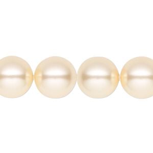 Pearl 100pk light gold, Swarovski&reg; 12mm round 5810