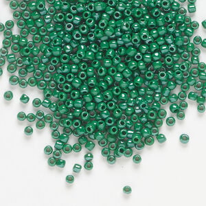 Seed bead, Dyna-Mites&trade;, glass, 1pkg1/2kg, #11 round, opaque luster pine green (774L 11/0 RR)