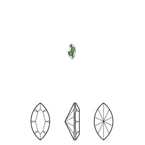 Fancy stone 6pk peridot foil back, Crystal Passions&reg; Regenerated 5x2.5mm navette 4228